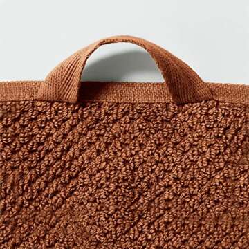 Nate Home by Nate Berkus 100% Cotton Textured Rice Weave Bath Towel Set of 4 | Soft and Absorbent Solid Bathroom Towels from mDesign - Set of 4, Sienna (Brown)