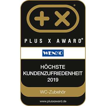 WENKO Small Trash Can with Lid, Garbage Bin with Swing Lid, Bathroom Trash Can, Waste Basket for Small Spaces, Bedroom, Office, Guest Toilet, 1.7 gal, Gray, 7.68 x 7.68 x 12.2 inch