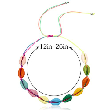 Rainbow Shell Necklace and Bracelet Set for Women and Girls
