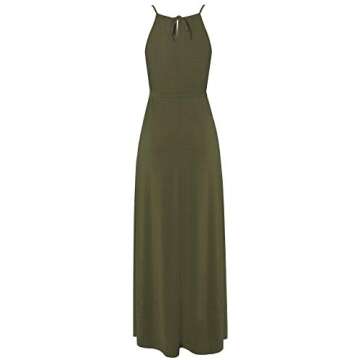 HUSKARY Womens Sleeveless Green Maxi Dress for Summer