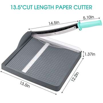 Paper Cutter, Paper Trimmer with Safety Guard, 12" Cut Length Paper Slicer with 16 Sheet Capacity Pa...