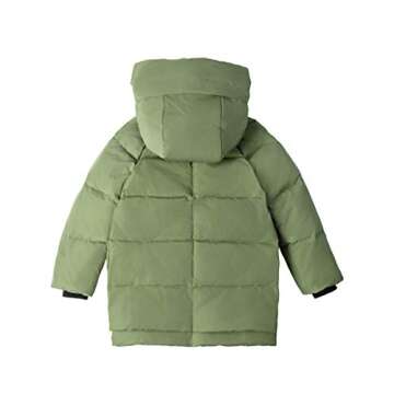 Orolay Children Hooded Down Coat Girls Quilted Puffer Jacket Boys Winter Jackets Green 120CM