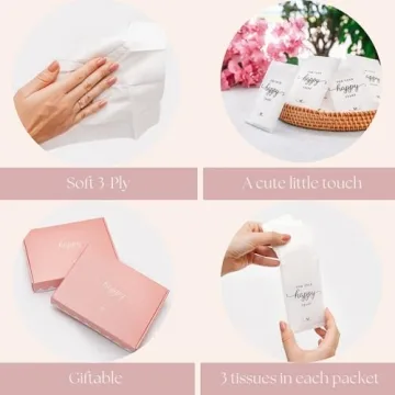 Elegant Wedding Tissues Packs for Guests - Set of 20