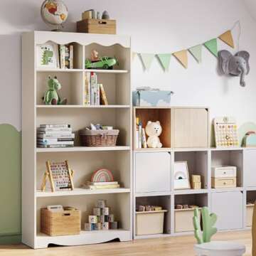 LINSY HOME 5-Tier Bookshelf - Stylish Storage Solution