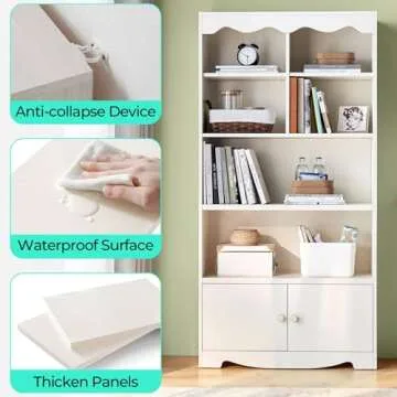 LINSY HOME 5-Tier Bookshelf - Stylish Storage Solution