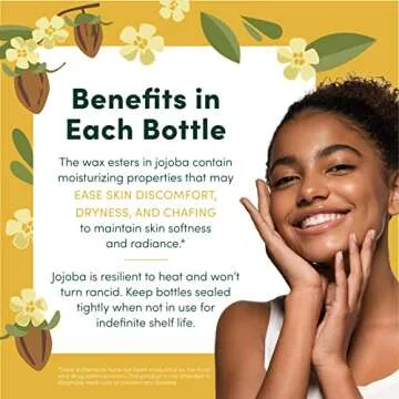 HobaCare Organic Jojoba Oil - 100% Pure, Unrefined Jojoba Oil for Skin & Nails - Moisturizing Body Oil & Face Moisturizer for Dry Skin - Natural Jojoba Oil for Hair & Beard Care (16 fl oz)