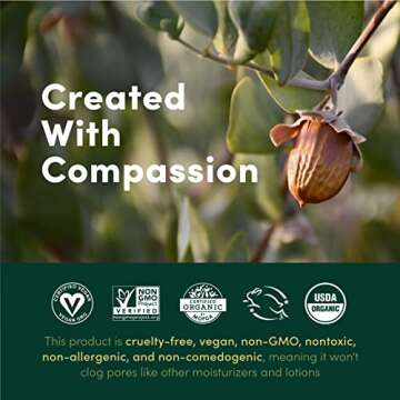 HobaCare Organic Jojoba Oil - 100% Pure, Unrefined Jojoba Oil for Skin & Nails - Moisturizing Body Oil & Face Moisturizer for Dry Skin - Natural Jojoba Oil for Hair & Beard Care (16 fl oz)