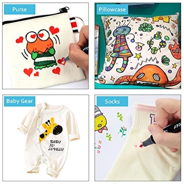 Lelix Fabric Markers - 30 Dual Tip Pens for Crafting