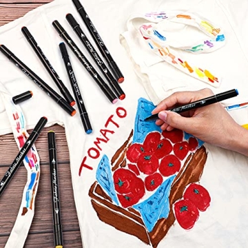 Lelix Fabric Markers - 30 Dual Tip Pens for Crafting