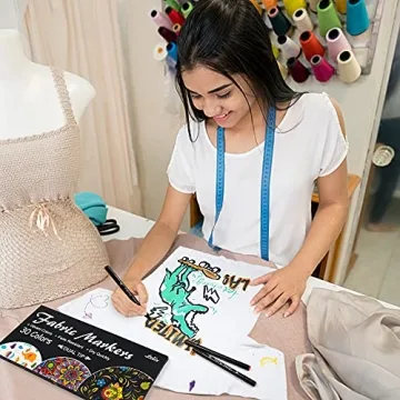 Lelix Fabric Markers - 30 Dual Tip Pens for Crafting