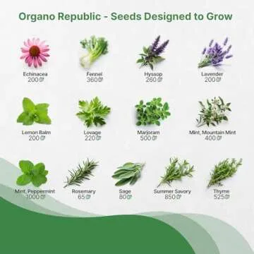 Organo Republic 25 Medicinal & Tea Herb Seeds Variety Pack