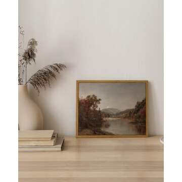 ARPEOTCY Vintage Framed Canvas Wall Art, 8x10 inches, Waterproof, for Living Room