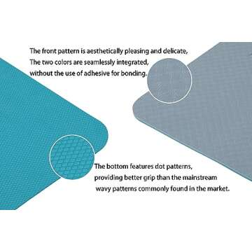 EKE Yoga Mat with Alignment Lines- Non-Slip Sweatproof Surface - 100% Recycleable Materials - Eco Friendly - Made of TPE