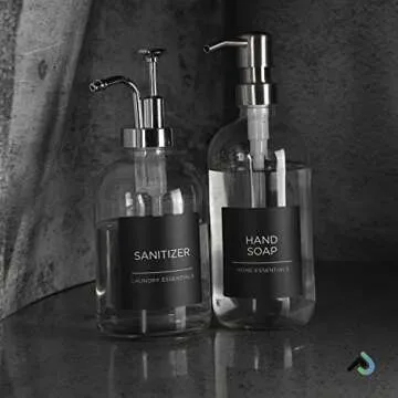 Prefdo Laundry Labels for Jars,144 Minimalist Laundry Room Labels, Waterproof Cleaning Labels for Glass Jars Spray Bottles Linen Containers Laundry Room Bathroom Storage Organization (Black)