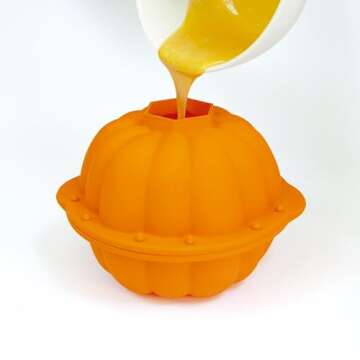 Lekue 3D Pumpkin Cake Mold - Platinum Non-Stick Silicone Halloween Baking Mold - Ideal for Festive P...
