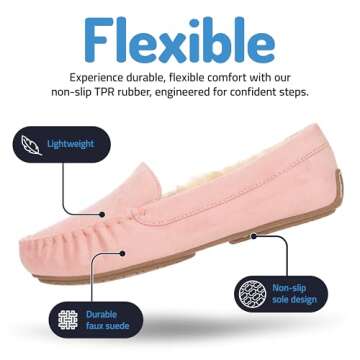 Floopi Women Slippers - Cozy Faux Fur & Memory Foam for Comfort