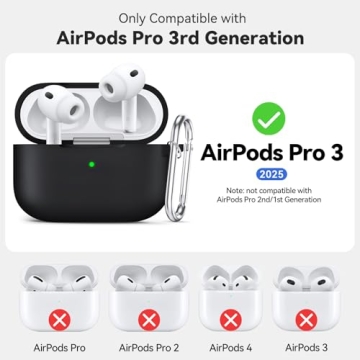 Joremx for AirPods Pro 3 Case (2025),Soft Silicone Protective Cover Compatible with Apple AirPods Pr...
