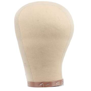 WeKen Canvas Cork Model Head for Fixing Wigs/Hats Block Stand 19"