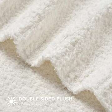 EVERGRACE Soft Plush Baby Blanket for Boys Girls, Double-Sided Fleece Fuzzy Toddler Nursery Blanket Lightweight Warm Cozy Throw Blanket for Baby Crib, Couch, Bed, Ivory White, 30"x40"