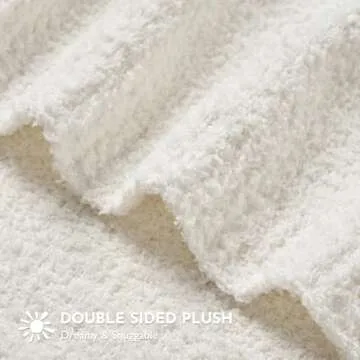 EVERGRACE Soft Plush Baby Blanket for Boys Girls, Double-Sided Fleece Fuzzy Toddler Nursery Blanket Lightweight Warm Cozy Throw Blanket for Baby Crib, Couch, Bed, Ivory White, 30"x40"