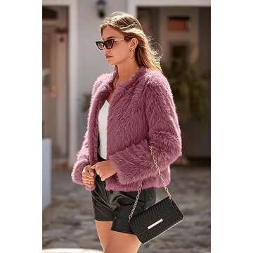 PRETTYGARDEN Women’s Fleece Cropped Jacket - Warm & Stylish