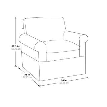 OSP Home Furnishings Ashton Rolled Arm Chair with Slipcover, White