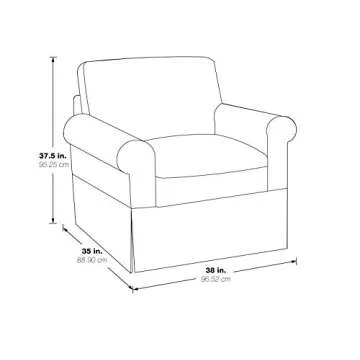 OSP Home Furnishings Ashton Rolled Arm Chair with Slipcover, White