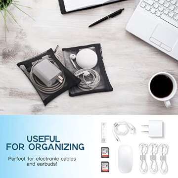 EASYFUN 6 Mini Mesh Zipper Pouches for Organizing Essentials