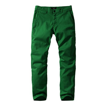 Slim-Tapered Casual Pants for Men in Grass Green