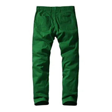 Slim-Tapered Casual Pants for Men in Grass Green
