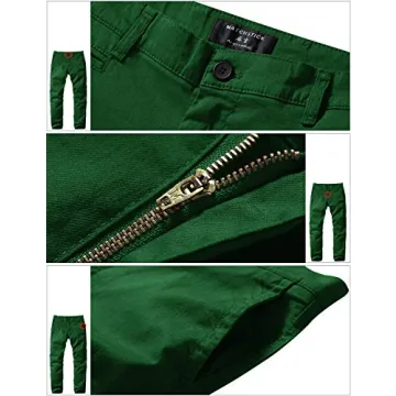 Slim-Tapered Casual Pants for Men in Grass Green