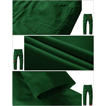Slim-Tapered Casual Pants for Men in Grass Green