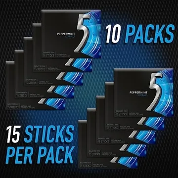 5 GUM Sugar Free Peppermint Chewing Gum 10 Packs
