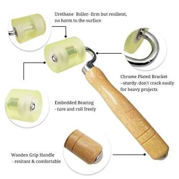 tiptopcarbon Wallpaper Tool Kit with Felt Squeegee Seam Roller for Wallpaper Contact Paper Adhesive Vinyl