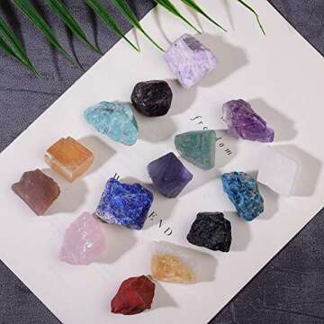 15pcs Gemstones Chakra Crystals and Healing Stones Kit for Yoga, Meditation,Zen