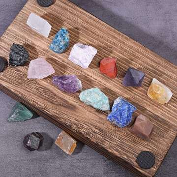 15pcs Gemstones Chakra Crystals and Healing Stones Kit for Yoga, Meditation,Zen