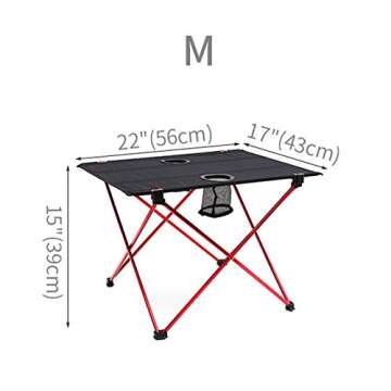 Outry Lightweight Folding Camp Table with Cup Holders