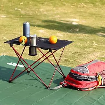Outry Lightweight Folding Camp Table with Cup Holders