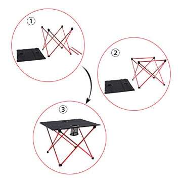 Outry Lightweight Folding Camp Table with Cup Holders