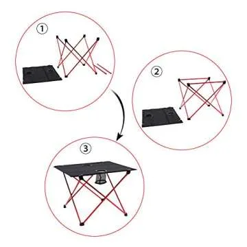 Outry Lightweight Folding Camp Table with Cup Holders