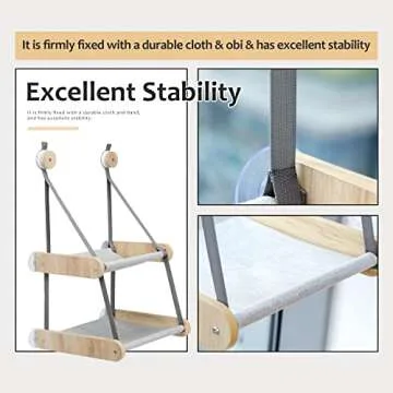 PEQULTI Cat Window Perch, Double Layered Cat Window Hammock,Window Mounted Cat Seat Cat Bed for Indoor Cats