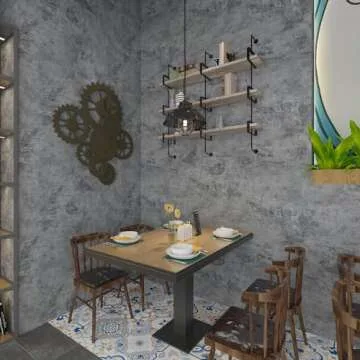 BAYYA Concrete Wallpaper Countertops Contact Paper Cement Grey Wallpaper Peel and Stick 15.75" x 196.85" 3D Rustic Industrial Style Waterproof Removable Self Adhesive Vinyl Film for Bathroom Kitchen