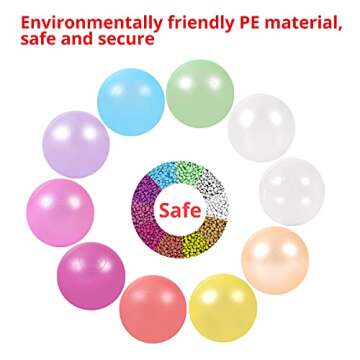 Heopeis Soft Plastic Ball Pit Balls, 100pcs Plastic Toy Balls for Kids, Crush Proof Balls for Girl Boy Baby Toddler, Ball Pool Play Tent, Baby Kiddie Pool Water Toys, Party Decoration