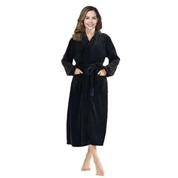 RONGTAI Women’s Fleece Robe - Soft & Stylish Comfort