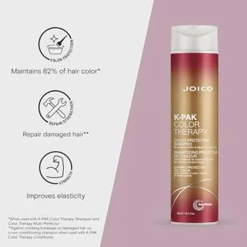 Joico K-PAK Color Therapy Color-Protecting Shampoo | For Color-Treated Hair | Boost Shine | Improve Elasticity | Repair Breakage | Rebuild Damaged Hair | With Keratin & Argan Oil | 10.1 Fl Oz