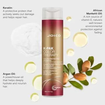 Joico K-PAK Color Therapy Color-Protecting Shampoo | For Color-Treated Hair | Boost Shine | Improve Elasticity | Repair Breakage | Rebuild Damaged Hair | With Keratin & Argan Oil | 10.1 Fl Oz