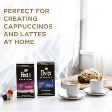 Peet's Coffee, Dark and Medium Roast Espresso Capsules Variety Pack with Decaf, Compatible with Nespresso Original Machine - Intensity 8-11, 50 Count (5 Boxes of 10 Espresso Capsules)