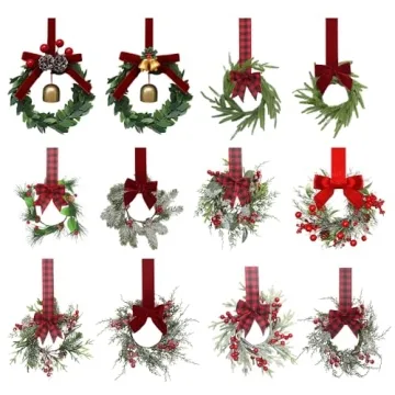 6 Mini Christmas Wreaths - Perfect Holiday Decor for Your Home