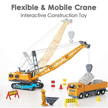 iPlay, iLearn Kids Construction Toys Truck Set, Boys Engineering Vehicle Playset, Crane Transport Tr...
