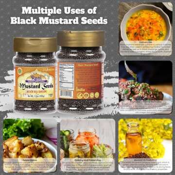 Rani Black Mustard Seeds Whole Spice (Kali Rai) 3.5oz (100g) PET Jar ~ All Natural | Gluten Friendly...